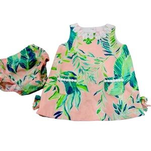 Lilly Pulitzer Coral Reef Tint Chimpouserie Shift Dress & Matching Bloomers
